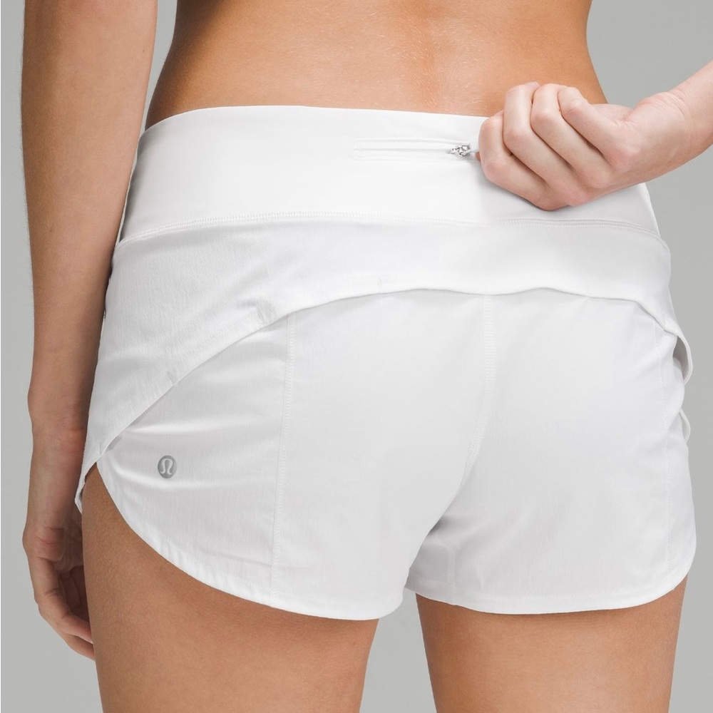 Lululemon White Speed Up Shorts 2.5in (Size 8)